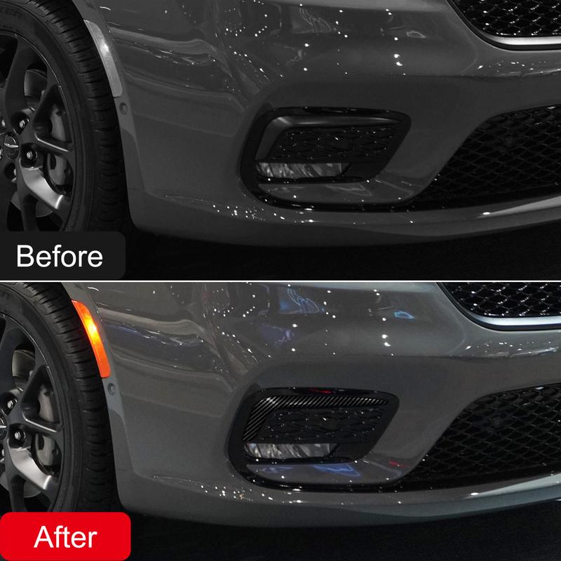 For Chrysler Pacifica - Car Accessories ABS Plastic Carbon Front Fog Light Lamp Cover Trim 2pcs
