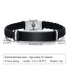 Men's Custom Text Here Leather Bracelets, Engraved Stainless Steel Blank Bar Leathers Bangle, New Simple Name Gift To Him