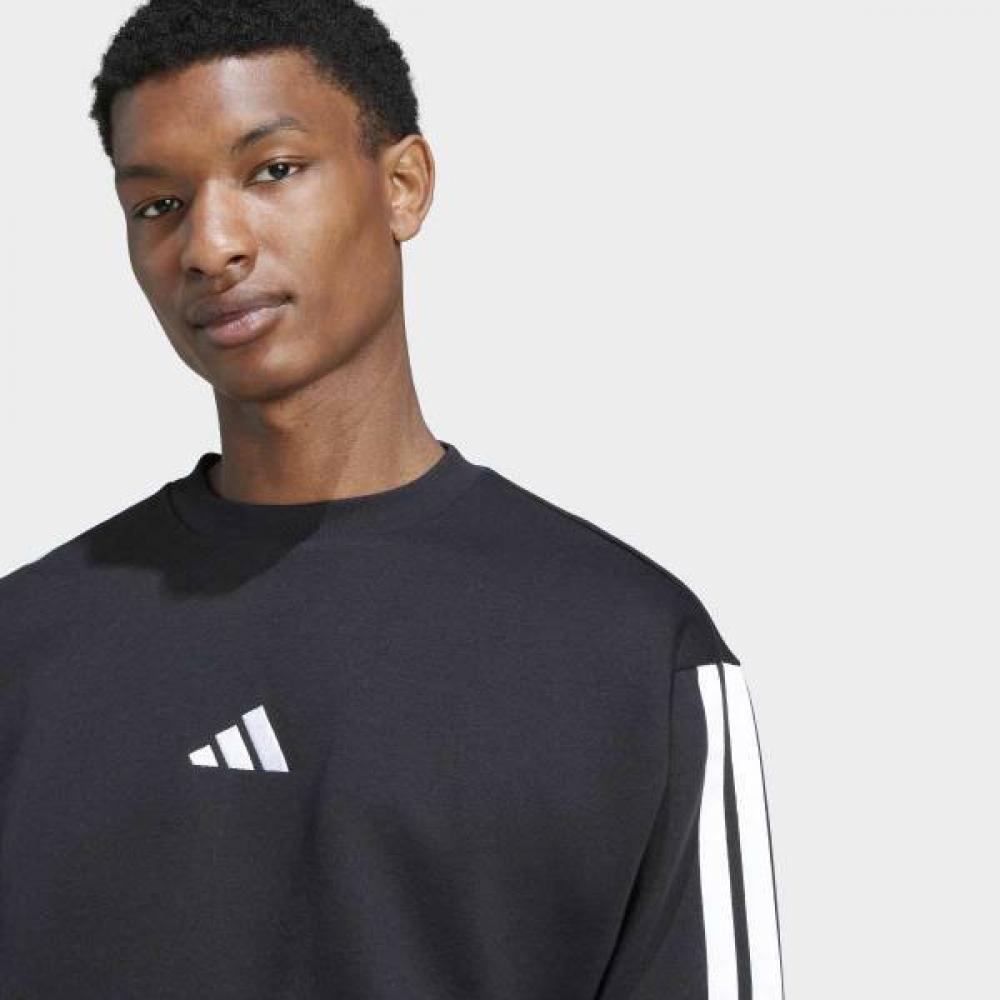 Adidas Essential 3 Stripes Fleece Sweatshirt Unisex Classic