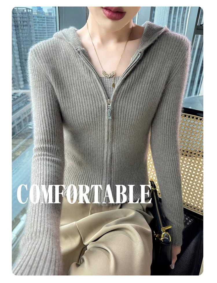 Autumn/Winter 100% Wool Hooded Pullover Sweater: Loose Knit Top Base Layer Hoodie