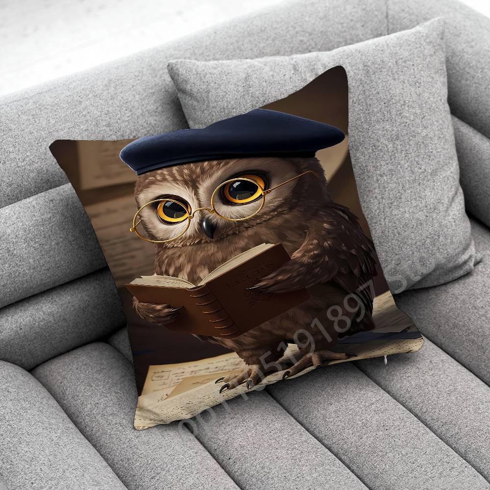 Nighthawk Night Owl Bird Throw Pillow Case For 50x50cm 30x30cm 55x55cm 45x45cm 40x40cm Square Bed Pillowcase Cover