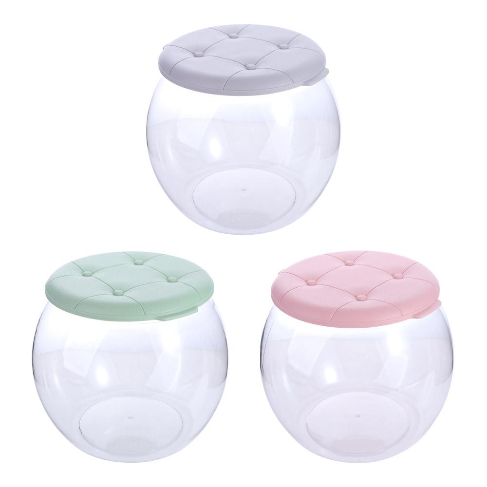 Transparent Storage Box Stool Multipurpose Children Storage Bench Plastic Round Stool  Living Room