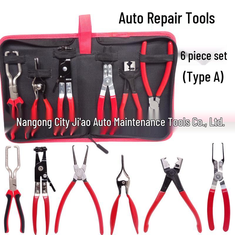 Caliper Straight Throat Hose Clamp & Snap Ring Pliers Set