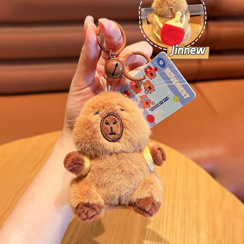 Capybara Jinnew Unique Plush Keychain Accessory In Vibrant Sports Colors Ideal For Keyring