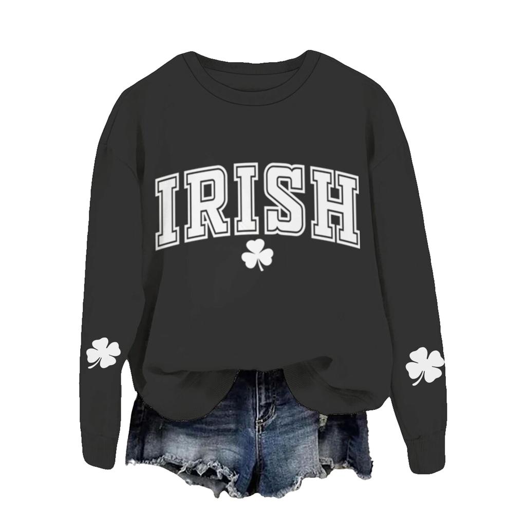 Ladies' Casual Women's Printed Round Neck Pullover Hoodie
