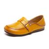 Cowhide Leather Yellow Loafers Woman Handmade Ballet Flats Ladies Mom White Driving Shoes Women Ethnic Inspired Green Moccasins