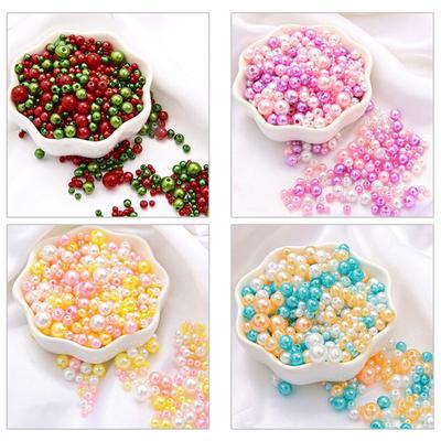 High Quality For Jewelry Making Colorful Pearls Imitation Pearl ABS High Quality Popular Beads Hot Sale 3/4/5/6/8mm DIY Mix Size With Hole Craft