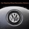 FD06-Valve Stems Caps New Carbon Fiber Car Steering Wheel Sticker Decorative Stickers For VW Volkswagen Golf 6 7 Polo CC Tiguan Passa