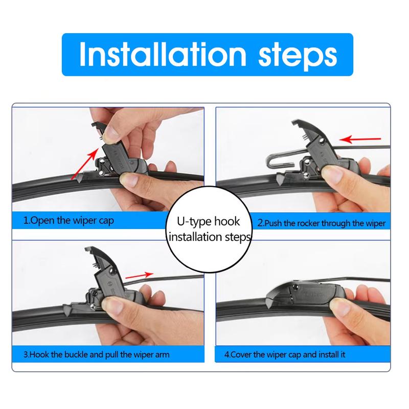 BROSHOO Car Wiper Blade Natural Rubber 2006- For JEEP Compass MK MP Front Windshield Windscreen Cars Accessories