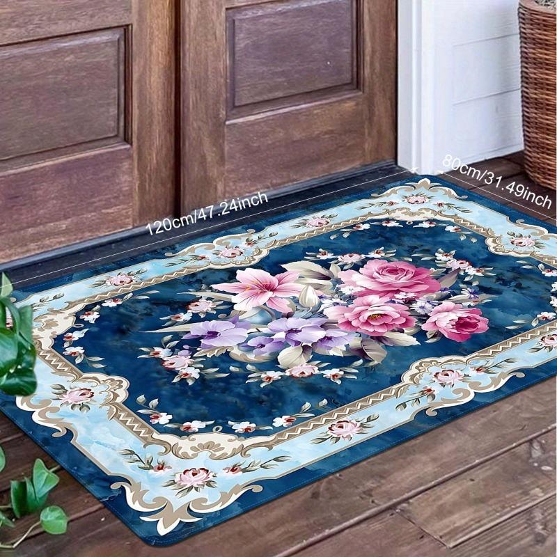 1pc-Bohemian Floral Print Door Mat- Non-Slip Mat-Decorative Mat Suitable for Kitchen Laundry And Guest Room Kitchen Decoration