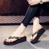 Hausschuhe Damen Sommer Street Style High Beauty Dicke Sohlen Anti-Rutsch Mode Slope Heel Flip-Flops Damen