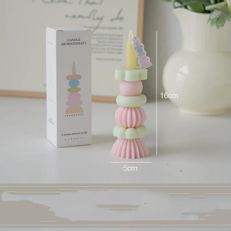 Stackable Smoke-Free Scented Candles—Cute Gift Box Set for Anniversaries and Birthdays: Creative, Atmospheric Decorative Fragrance Ornaments