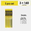 Mini Assorted Steel File Set: Triangular & Flat Files for Metal & Wood Grinding