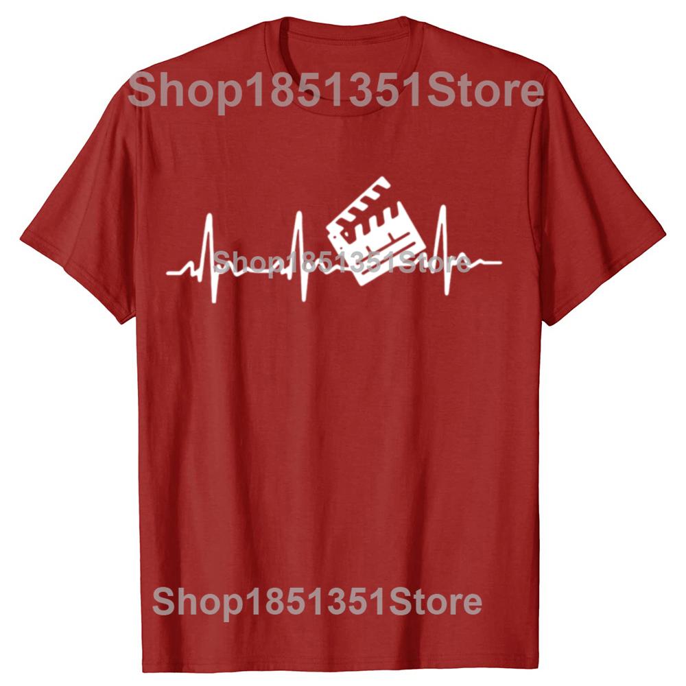 

Funny Filmmaker Heartbeat Vintage Style Graphic Tshirt Eat Sleep Film Tv Camera Director T Shirt 100 Cotton Comfort Tshirts S