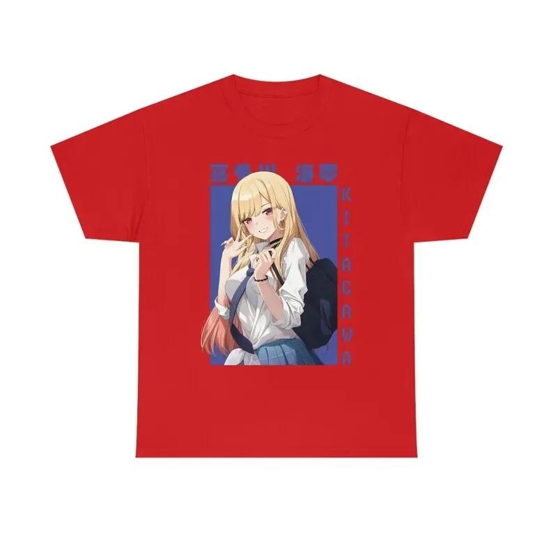 Kitagawa Marin My Dress-Up Darling Anime Graphic T-Shirt Casual Otaku Unisex Black Oversize Women And Men T-shirts