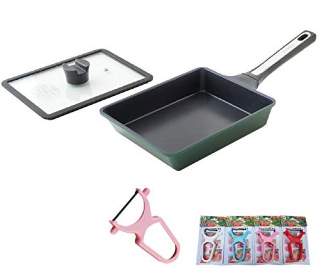 Super Belfina Premium Square Induction Glass with Peeler Multi-Pan, Compatible, Lid,