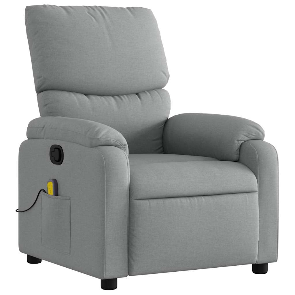 Massage Chair Light Gray Fabric