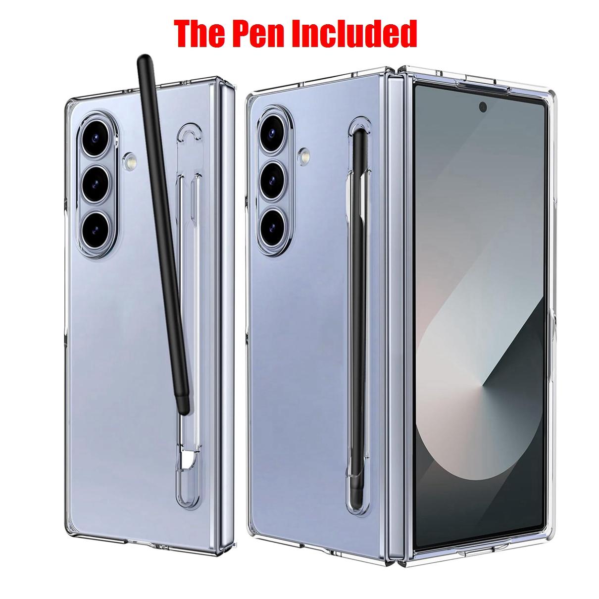 

Samsung Galaxy Z Fold 7 6 5 4 3 Fold7 для Samsung Z Fold 7 6 Чохол з тримачем для S Pen та пенала Тонка матова ПК Протиударна кришка Galaxy Z Fold6 чистий