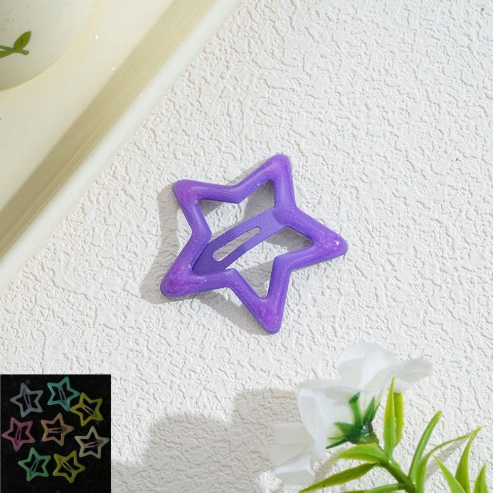 20Pcs Glow in The Dark Luminous Star Hair Clip Trendy Mini Luminous Barrettes Costume Dress Up