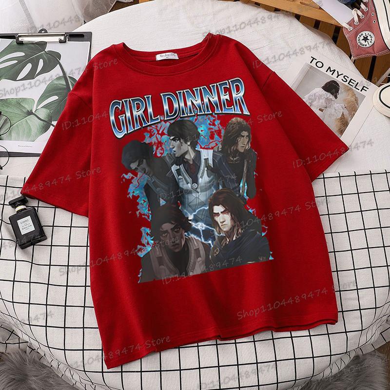 Viktor Arcane Girl Dinner T-shirt League of Legends Classic Street Style Top Clothing Women/Men Lol Fan Gift Anime Apparel Shirt