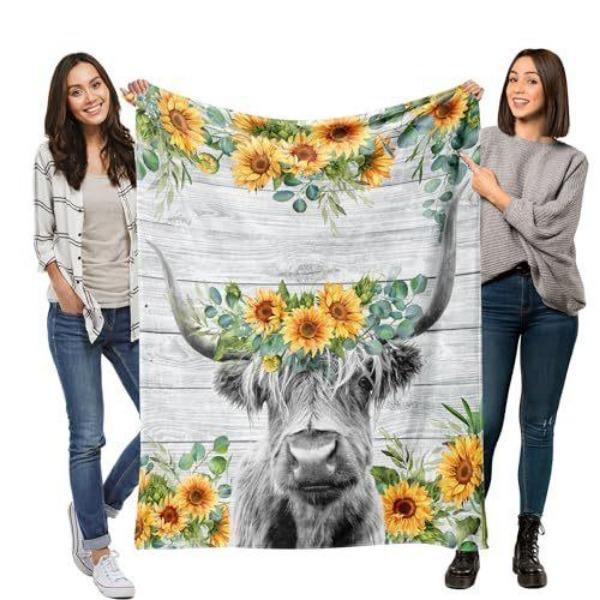 

Sunflower Pattern Flannel Blanket Sofa Sheet Bedspread Blanket 70x100cm