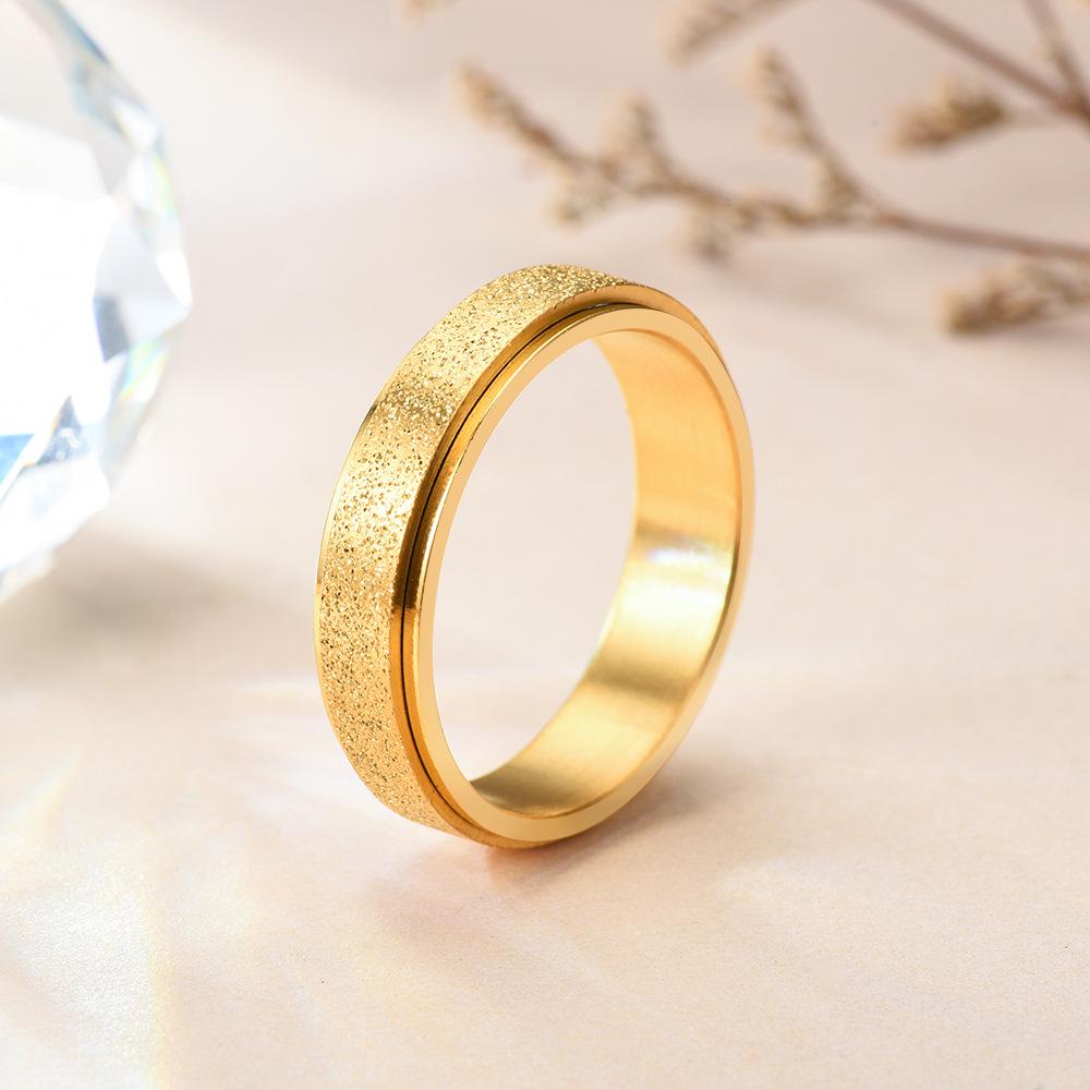 Seven-Color Titanium Steel Frosted Rotatable Ring Band