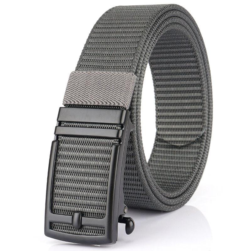 New Men'S Commuting Belt With Automatic Buckle Nylon Waistband, Outdoor Leisure Versatile Double-Layer Thick Belt