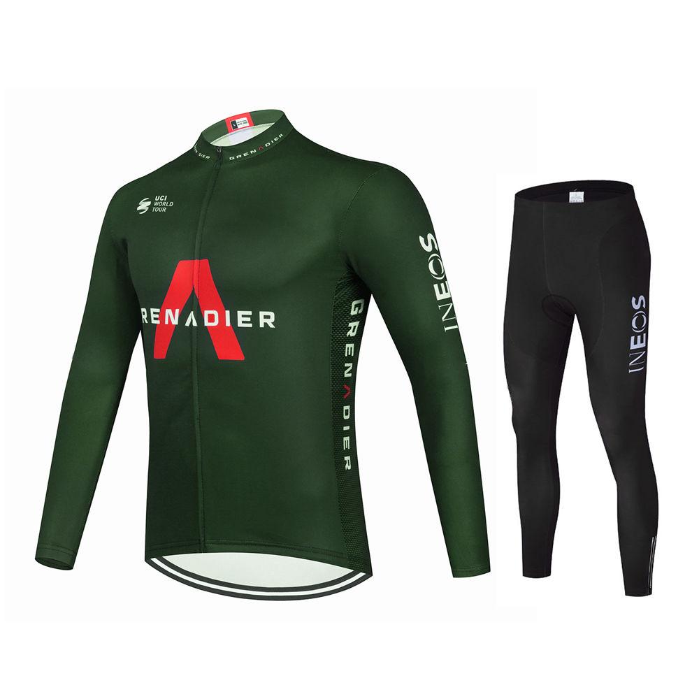 Ineos Team Long Sleeve Cycling Jersey Set for Men, MTB Bike Clothing, Bicycle Wear, 19D Gel Bib Pants 2026