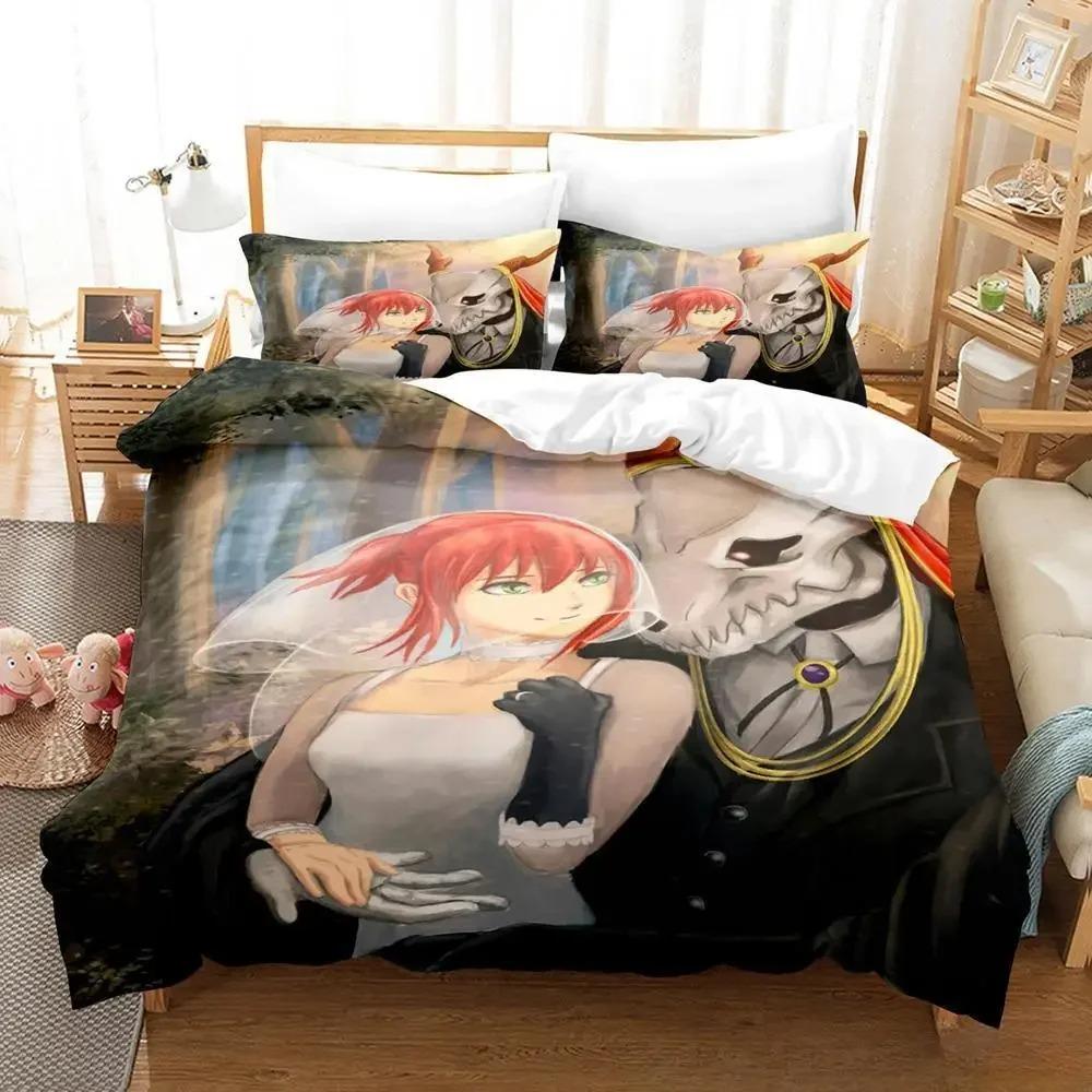 New 3D Print Anime Mahou Tsukai no Yome Bedding Set Single Twin Full Queen King Size Bed Set Adult Kid Bedroom Duvet cover Sets