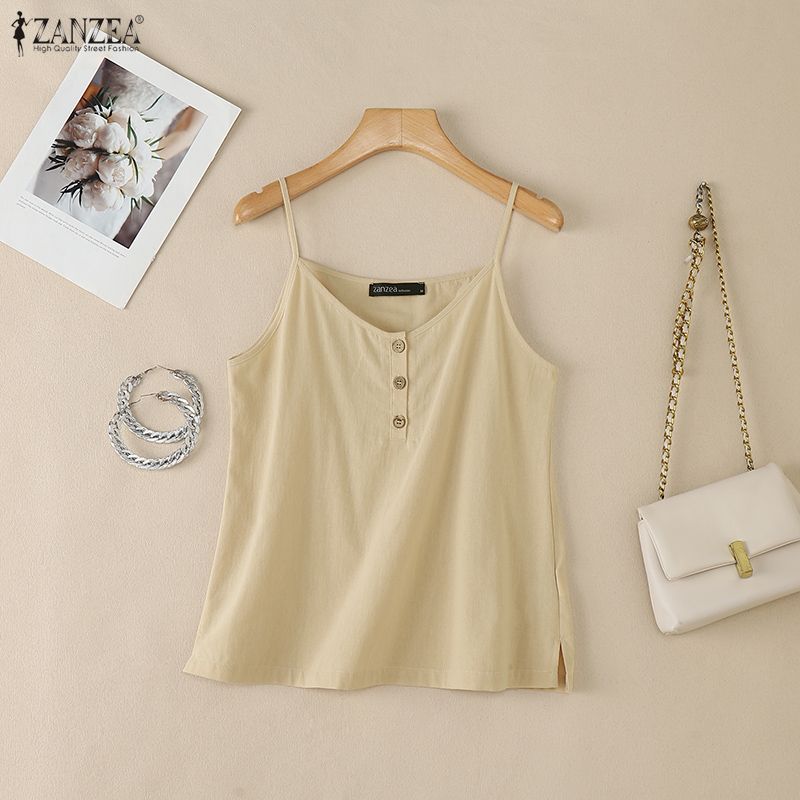 ZANZEA Women Casual Straps Sleeveless Slip Tops Camisoles