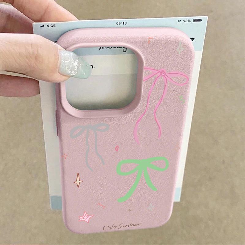 Bow Lichee Pattern Case For VIVO Y28S Y29S Y29 Y39 Y36 Y28 Y19S Y04 V50 V40 Lite V30 V25 Pro V30E Y03 Y16 Y22S Y02 Y35 Y27 V29