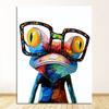Paintings Abstract Animals Posters and Prints On Canvas Wall Art Picture for Living Room Decor Cute Frog Graffiti Art Canvas