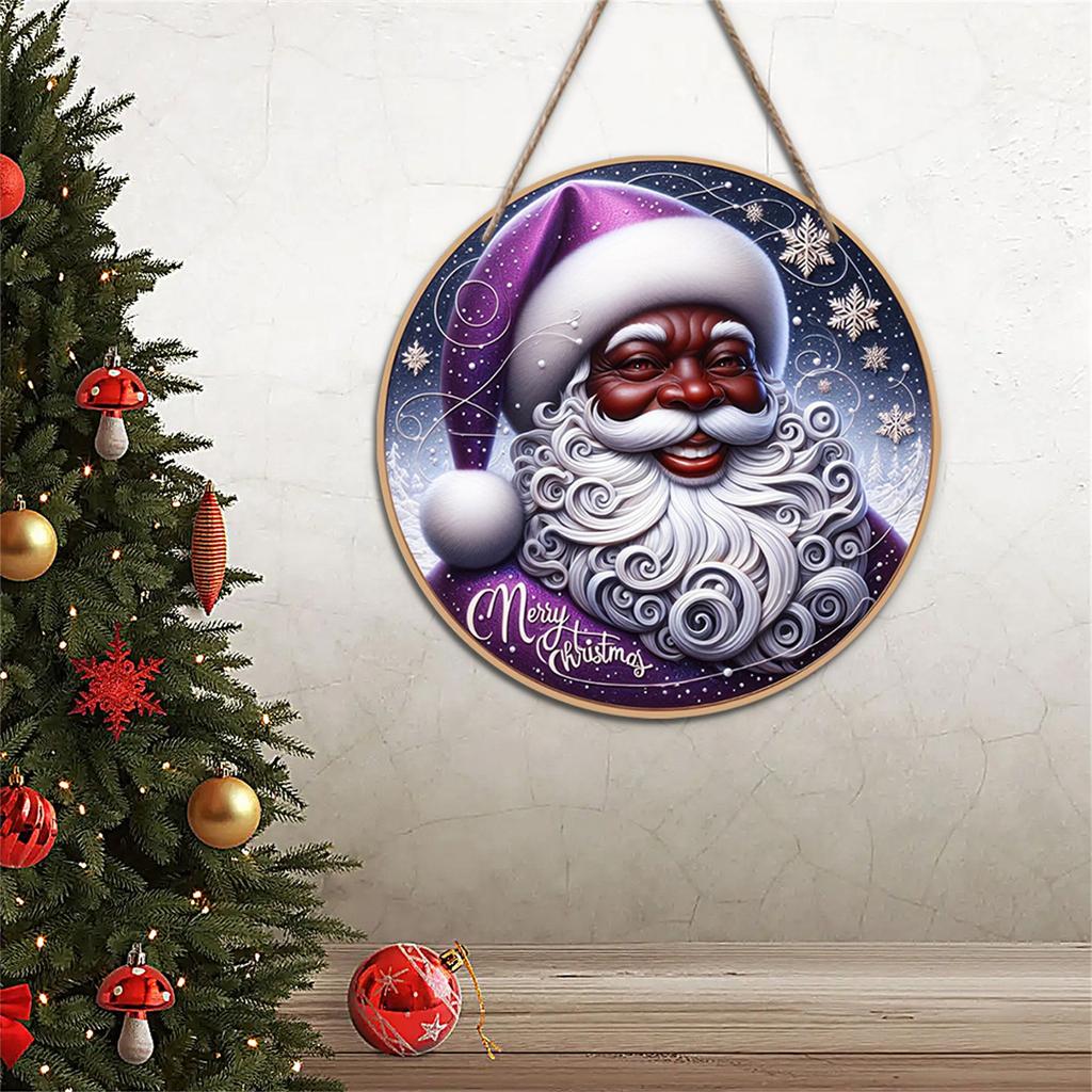 Christmas Wooden Door Hangings, Christmas Festive Atmosphere Set Off Hanging Decorations, 2D Hangings Realistic Scene