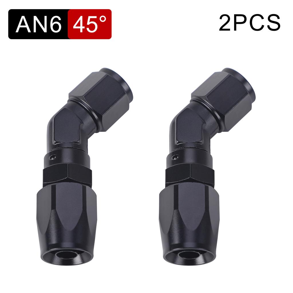 Aluminium 45 Degree 90 Degree 2 PCS Hose End Fitting Swivel Adapter AN4 AN6 AN8 AN10 For Oil Fuel CPE Line Car Oil Cooler Kit