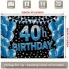 2D Flat Style, [Party Banner] 2D Flat Banner, 1 Shiny Blue 40th Birthday Balloon Star