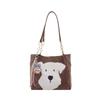 Cute cartoon tote bag women's bag 2025 autumn and winter new fashionable versatile shoulder bag solid color commuter armpit bag