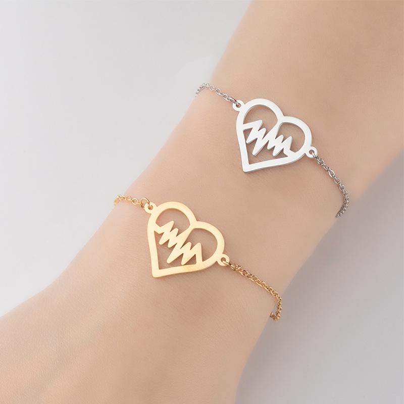 Adjustable Heartbeat Bracelet: European and American Design for Women, Best Friend or Girlfriend Gift