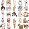 50 Cat Emoji Stickers: Creative Cartoon Decals for DIY Phone Cases, Water Bottles, and Notebooks