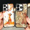 Cartoon Fox Animal Plating Phone Case For Xiaomi Redmi Note 14 15 Pro Plus 13 12 11 11S 11T 10 9S 9 5G Anti-Fall Airabag Cover