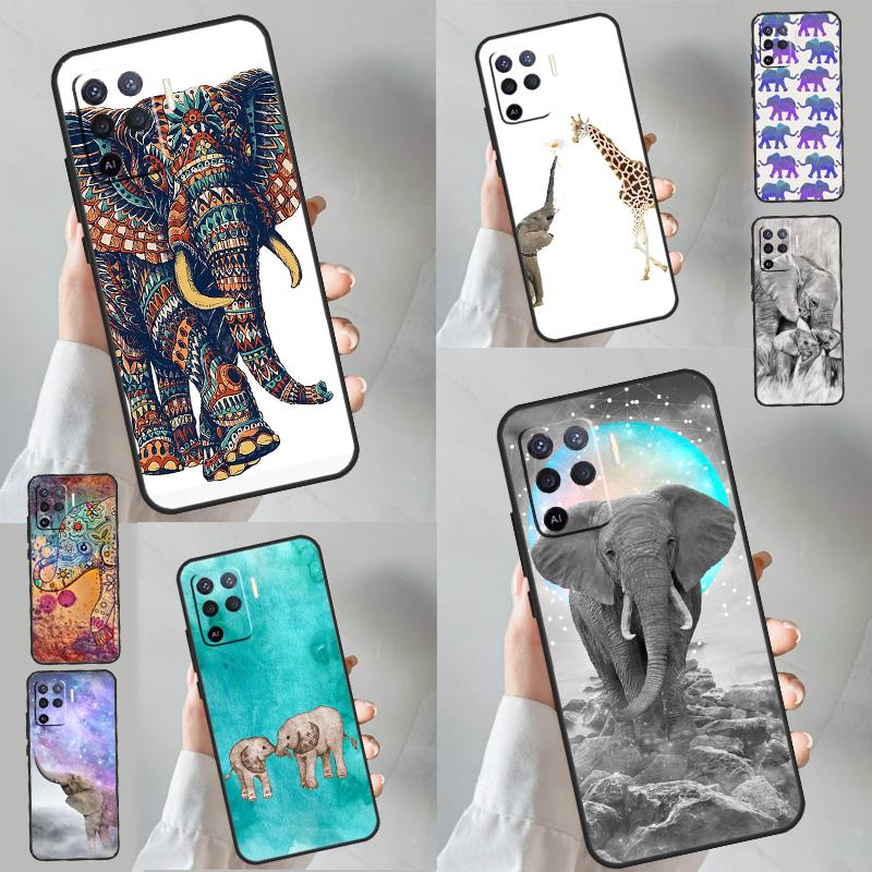 Baby Elephant For OPPO A15 A16 A17 A74 A94 A58 A78 A98 A76 A96 A77 A5 A9 A52 A72 A79 A53S A54S A57S Case