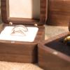 Luxury Spade Wood Rings Holder 1/2 Slots Jewelry Organizer Simple Rings Display Case  Couple