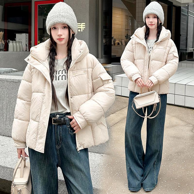 Fashion stand-up collar down cotton-padded clothes for women's winter new foreign style age reduction, thin and thickened warm short bread clothes cot