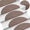 Self Adhesive Stair Treads 10 pcs 56 x 17 x 3 cm Light Brown Semi Round