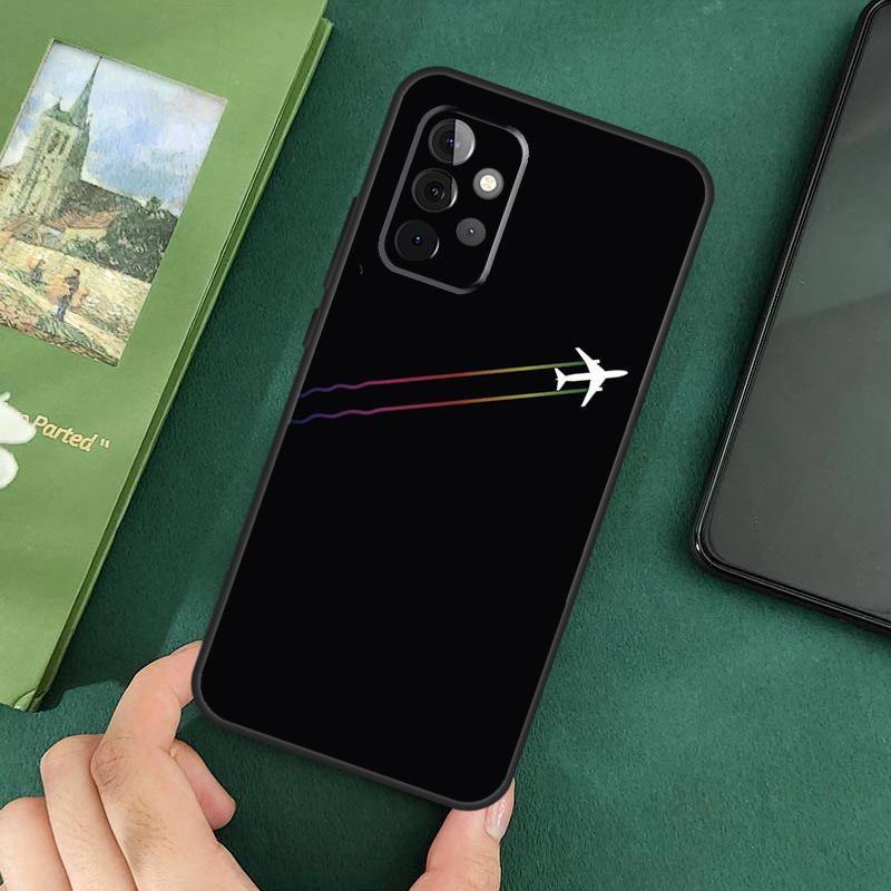Airplane Aircraft Soft Cover For Samsung Galaxy A54 A53 A73 A13 A71 A51 A14 A52 A32 A12 A22 A52S Back Case