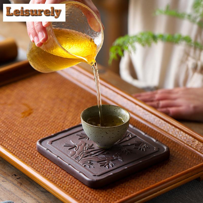 El Yapımı Yixing Mor Kil Saksı Tutucu Orijinal Maden Demir Kırmızı Ejderha Kanı Kum Kuru Islatma Platformu Çay Tepsisi Kung Fu Çay Seti