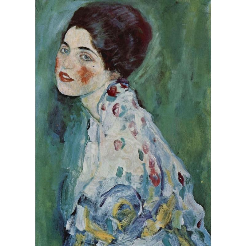 Gustav Klimt Green Flower Garden Flora Lady Wall Art Canvas Painting Nordic Poster and Prints Wall Picture for Living Room Decor