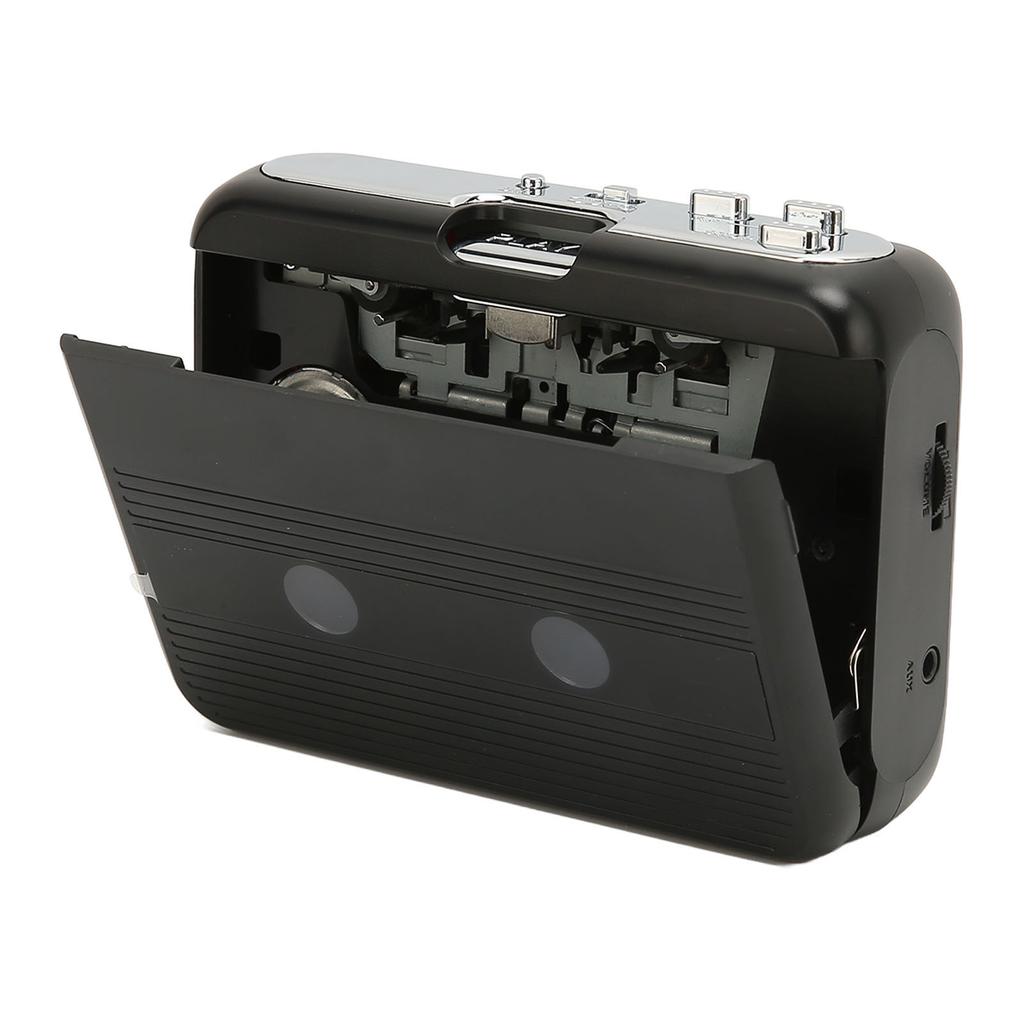 Bluetoot Cassette Tape Player Stereo Retro Auto Reverse Portable Wireless FM Tape Player with Headphone for Travel Black