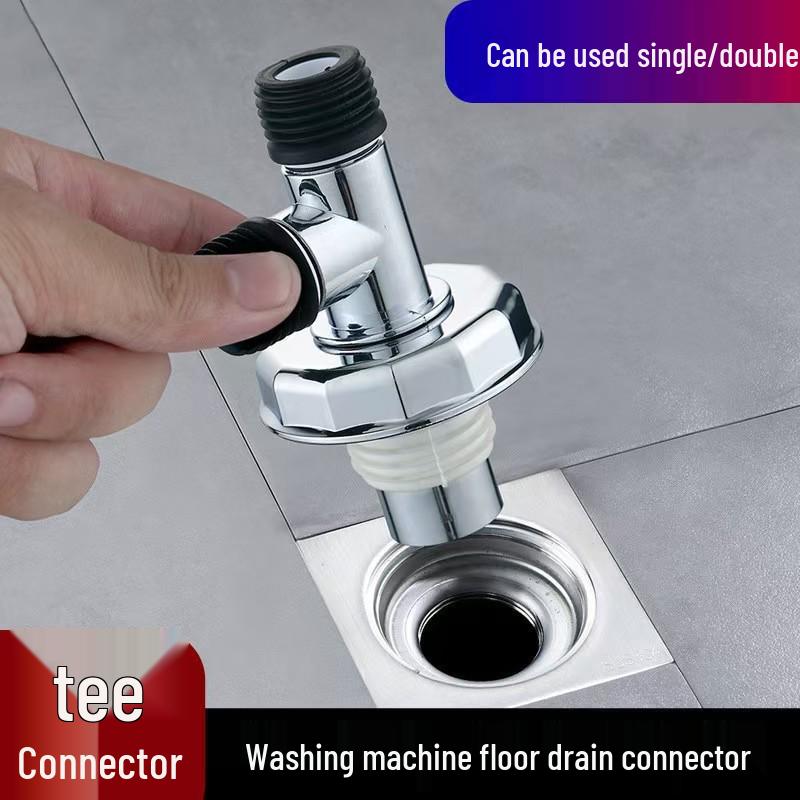 Three-Way Washing Machine Drain Pipe Connector - Anti-Odor, Insect-Proof, Floor Drain Interface