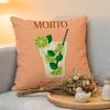 Cushion Cover  Linen  SkinFriendly Soft Decorative Case For Sofa Home Decor Mojito Cocktail Art Pillow cover