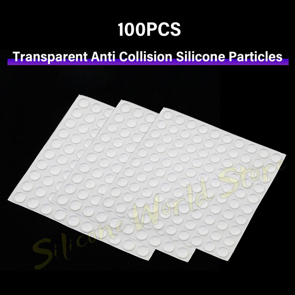 SW 100PCS Self Adhesive Anti-collision Silicone Particles Door Stopper Damper Buffer Furniture Pads Cushion Mute Protective Pad